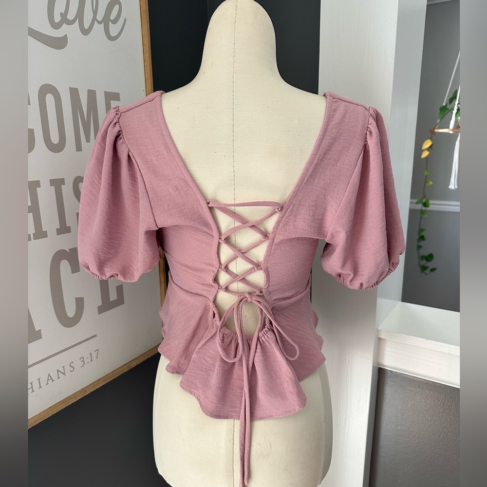 Altar’d State crop flutter corset back top